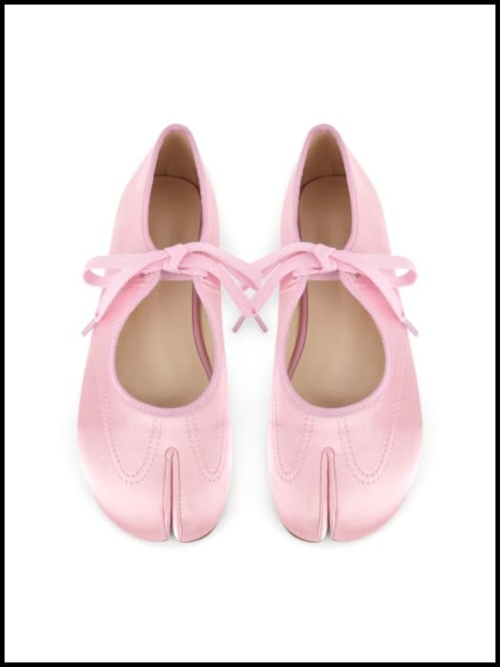 Lace Up Split Toe Tabi Flat Shoes with Signature Split-Toe Design